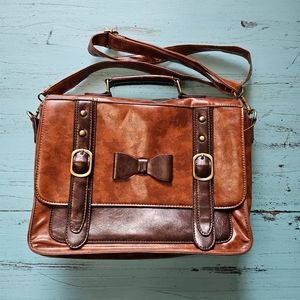 ECOSUSI Women Vintage Faux Leather Messenger Shoulder Satchel